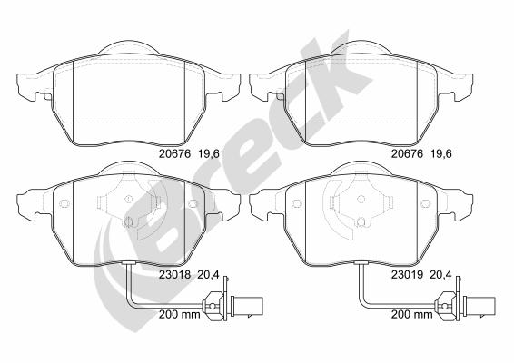 Set placute frana,frana disc 23018 00 701 10 BRECK